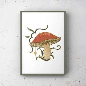Vintage mushroom cottagecore art print